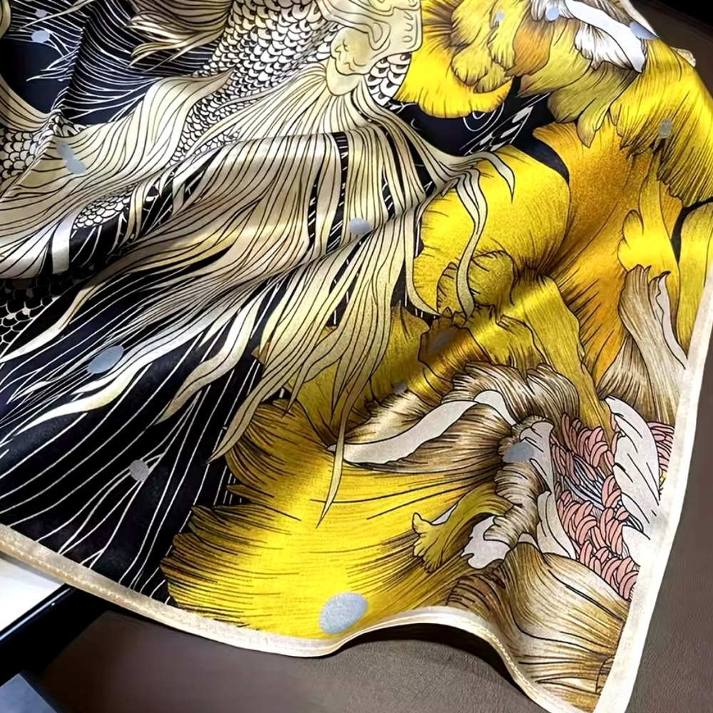100% Pure Silk Satin Scarf High-Quality - Square Scarves. Bag Wrist/Scarf - Picture 3 of 9